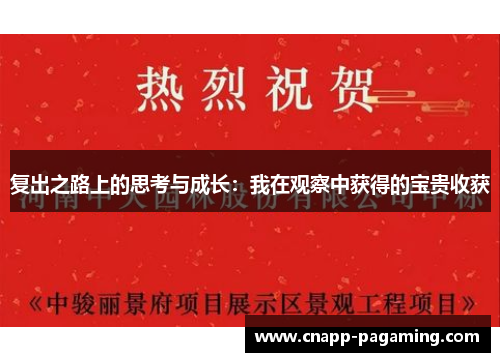 复出之路上的思考与成长:我在观察中获得的宝贵收获